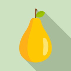 Organic pear icon. Flat illustration of organic pear vector icon for web design