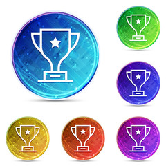 Trophy icon digital abstract round buttons set illustration