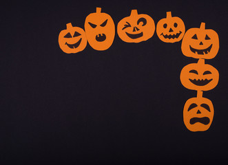 Corner handcraft paper frame for Halloween party.