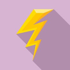 Flash lightning bolt icon. Flat illustration of flash lightning bolt vector icon for web design