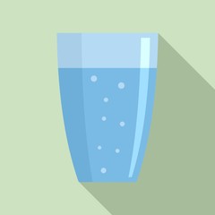 Mineral water glass icon. Flat illustration of mineral water glass vector icon for web design