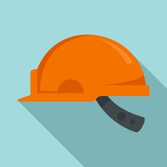 Mine worker helmet icon. Flat illustration of mine worker helmet vector icon for web design