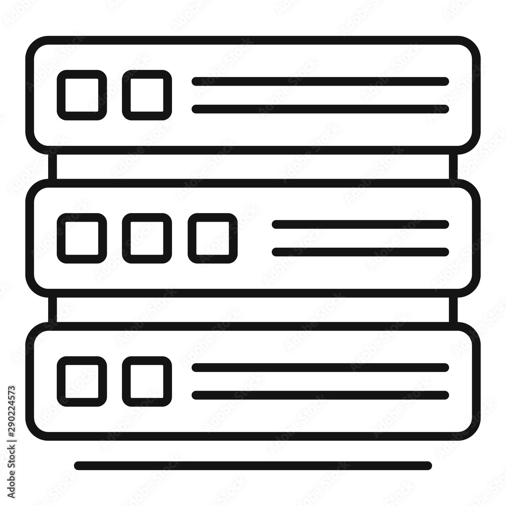 Poster mining farm server icon. outline mining farm server vector icon for web design isolated on white bac