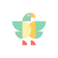 Bird Animal Colorful Geometry Icon Logo Design