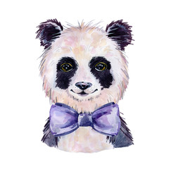 Panda watercolor illustration