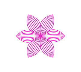 Fototapeta premium Abstract flower made of lines on a white background. Flower icon.