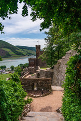 Fototapeta na wymiar View of Reichenstein Castle on Rhine river