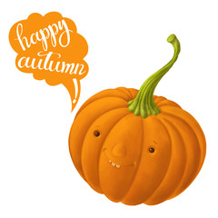 Cartoon pumpkin with a wish 