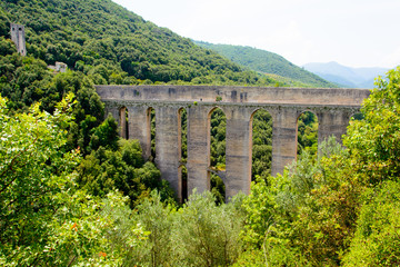 Fototapeta na wymiar Ponte delle Torri, a 13th-century aqueduct