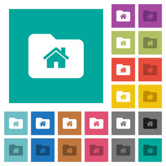 Home folder square flat multi colored icons