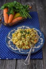 Spätzle with cheese and vegetables