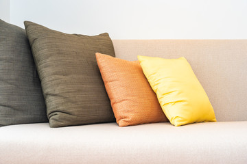 Comfortable pillow on sofa decoration interior