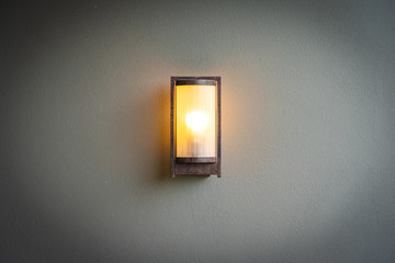 Light lamp on wall decoration