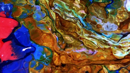 Nice Ink Abstract Psychedelic Paint Liquid Motion Background Texture Video.