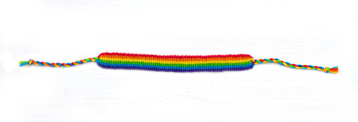 LGBT solidarity bracelet, isolated image