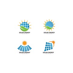 Set of solar energy logo template vector icon illustration design 