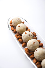 Semolina / Rawa/ Rava Laddu or Laddoo Or Ladu Laddu, a popular sweet dish from Maharashtra, India