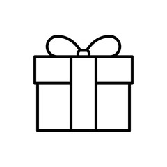 Gift box flat icon on white background, vector illustration
