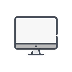 Computer monitor color line icon. PC screen vector outline colorful sign.