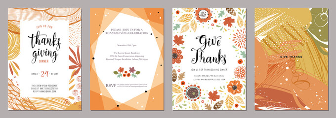 Thanksgiving greeting cards and invitations.