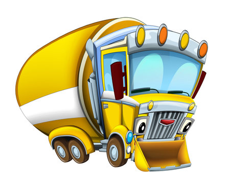 recommend clip art: cartoon happy truck with snow plow isolated on white background - illustration for children