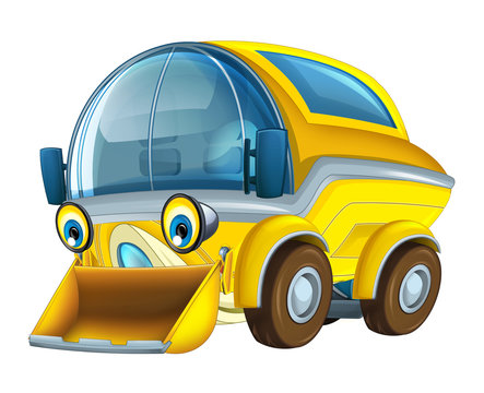 recommend clip art: cartoon happy truck with snow plow isolated on white background - illustration for children