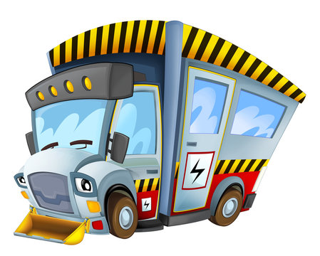 recommend clip art: cartoon vehicle electricity car isolated on white background - illustration for children
