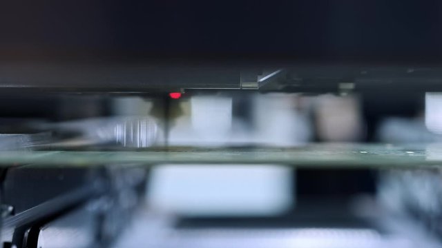 Electronic circuit board production. Automated Circut Board machine Produces Printed digital electronic board. Electronics contract manufacturing. Manufacture of electronic chips. High-tech.