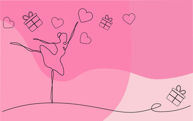 Valentines day background card, vector illustration