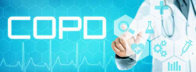 Arzt mit futuristischem Interface - COPD