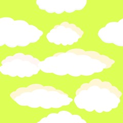 seamless background with clouds drawing vector