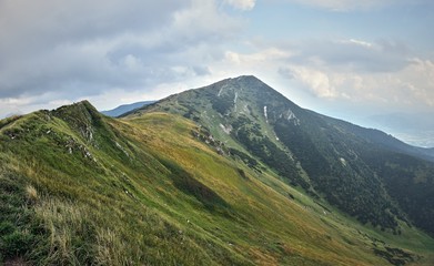 Fototapeta premium Cloudy summer mountain landscape, Mala Fatra National park Slovakia