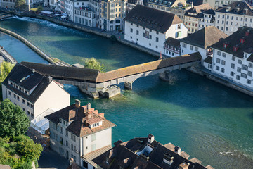 Fototapeta na wymiar Spreuerbrücke in Luzern, Schweiz