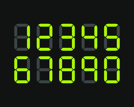 Set of digital numbers. Vector illustration icon.