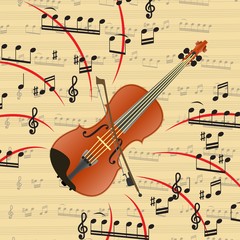 Fototapeta premium The violin is a bowed musical instrument. Art is an important part of human life. Violin is beautiful music and exciting melodies. Vector illustration.