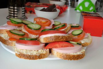sandwiches with sausage