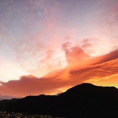 sunset in the mountains