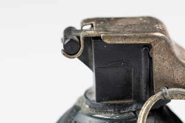 Hand bomb isolated on white background.