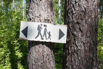 Old hiking route sign, Finland