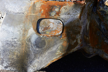 burned car detail