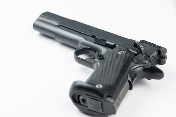 Gun isolated on white background.Pistol isolated