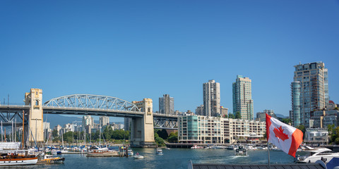 Granville bridge from Granville island in Vancouver, British Columbia, Canada