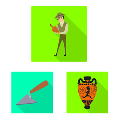 Vector illustration of story and items logo. Set of story and attributes vector icon for stock.