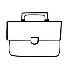 Black and white buisness bag vector icon