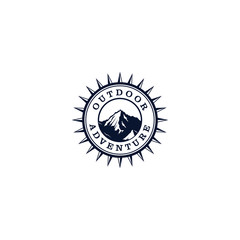 Outdoor mountain nature logo - adventure wildlife pine tree forest design