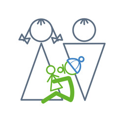 silhouette of a family with a child. parents and children. flat design. EPS 10.