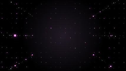 Abstract violet night sky with stars background.