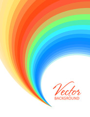 Color trail. Template with multicolored swirl on white. Iridescent vector graphics