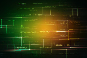 2d illustration Abstract futuristic electronic circuit technology background