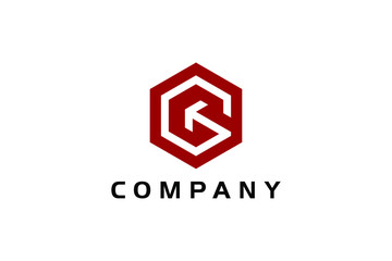 letter G cube and arrow concept, digital logo template, hexagon icon vector ready to use